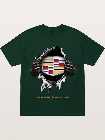 Cadillac Crest Tear Through Effect Gildan T-shirt