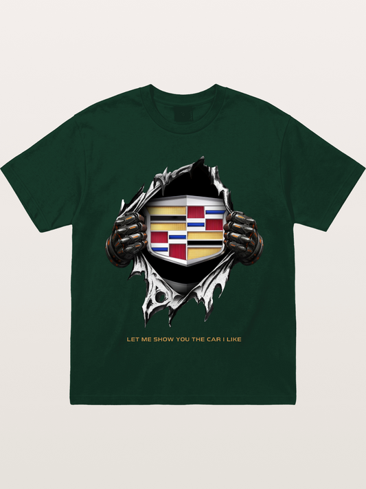 Cadillac Crest Tear Through Effect Gildan T-shirt