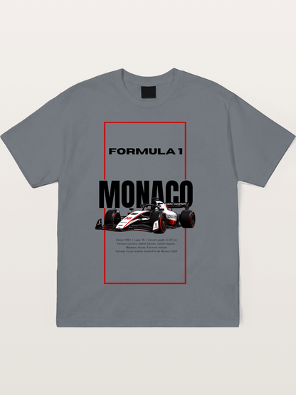 Monaco F1 Minimal Typography Cotton T-shirt