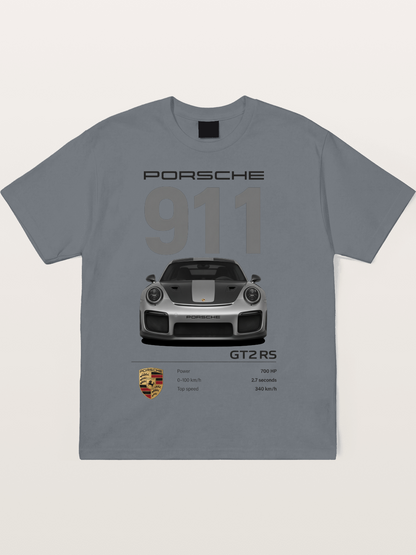 911 GT2 RS Spec Sheet Art Cotton T-shirt