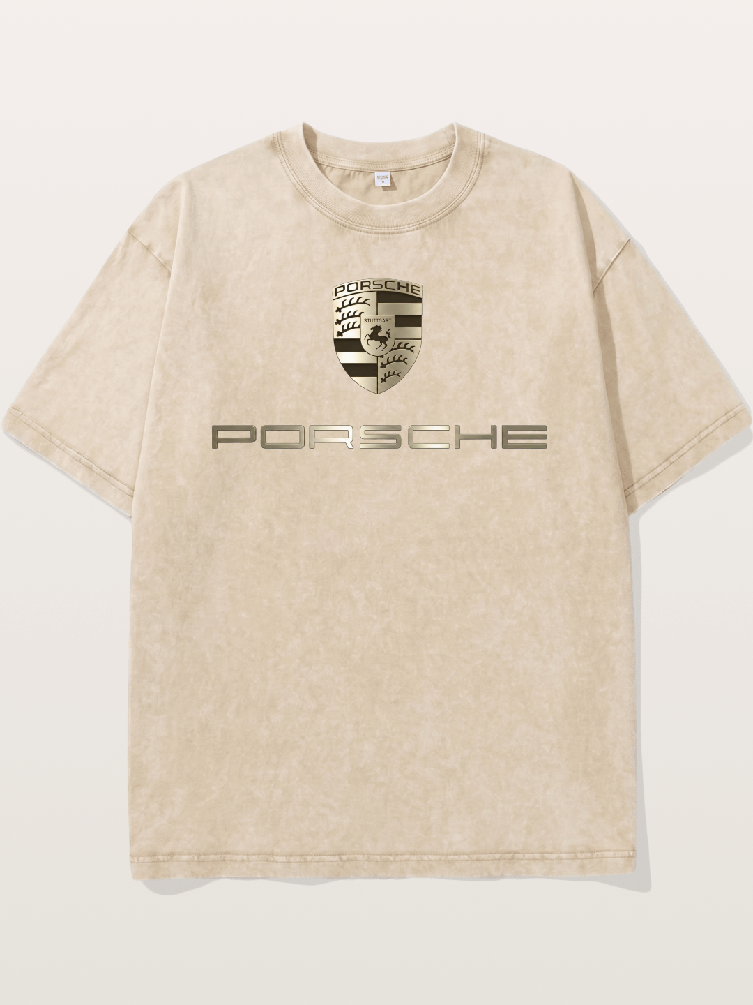 Metallic Porsche Shield Logo Washed T-shirt