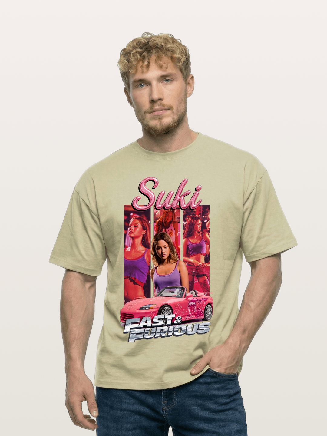 Fast & Furious Pink Crew Cotton T-shirt