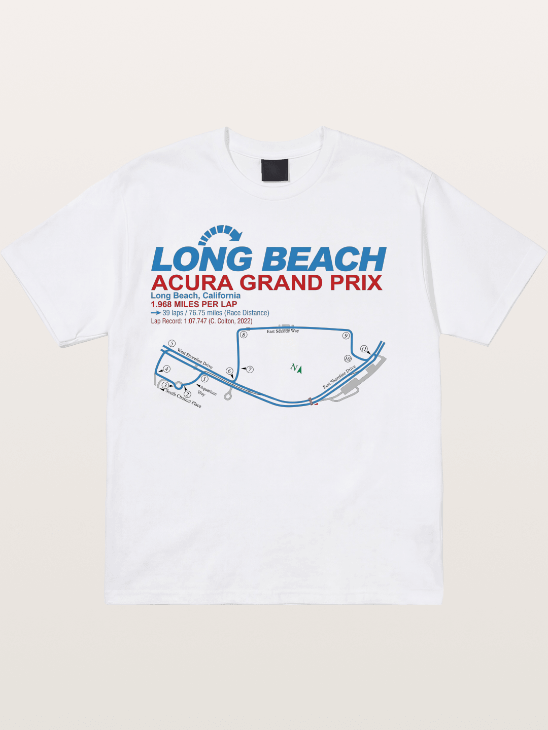 Long Beach Grand Prix Map Cotton T-shirt