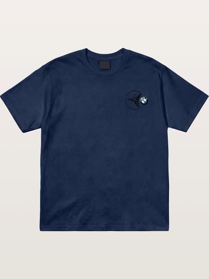 Mercedes vs BMW Logo Art Cotton T-shirt