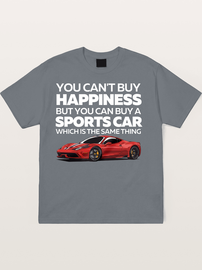 Sports Car Happiness Quote Red Ferrari Cotton T-shirt