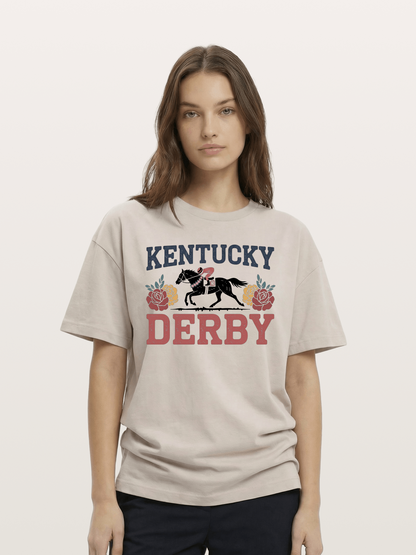 Kentucky Derby Rose Horse Poster Cotton T-shirt