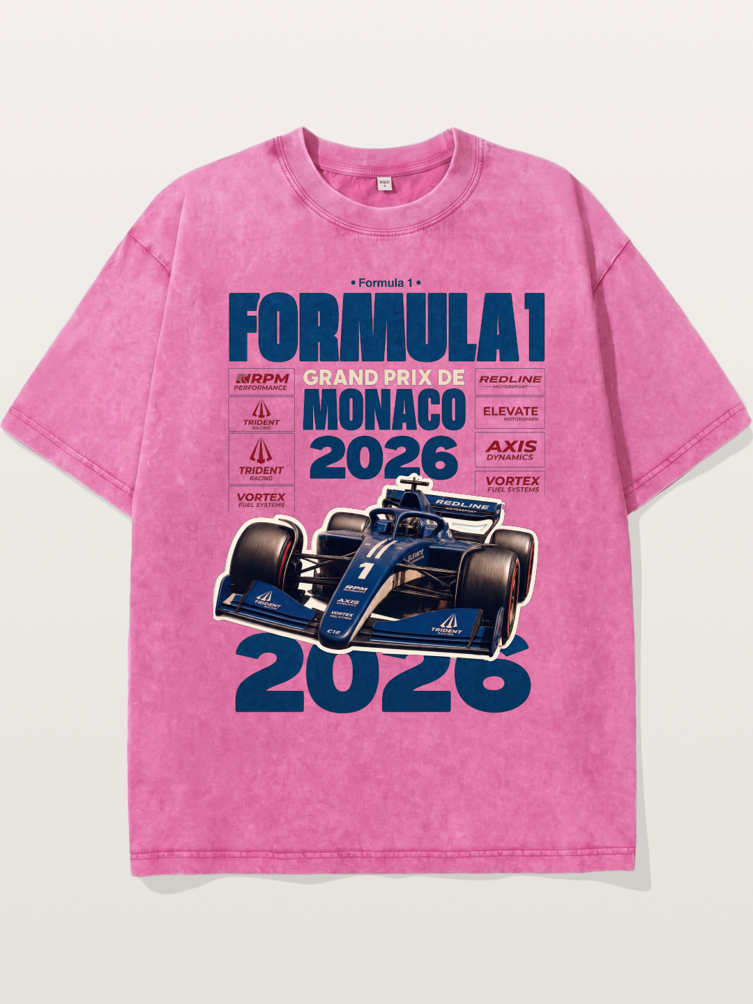 Deep Blue Monaco F1 2026 Card Washed T-shirt