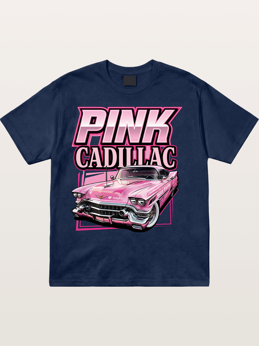 Pink Cadillac Classic Car Art Print Cotton T-shirt