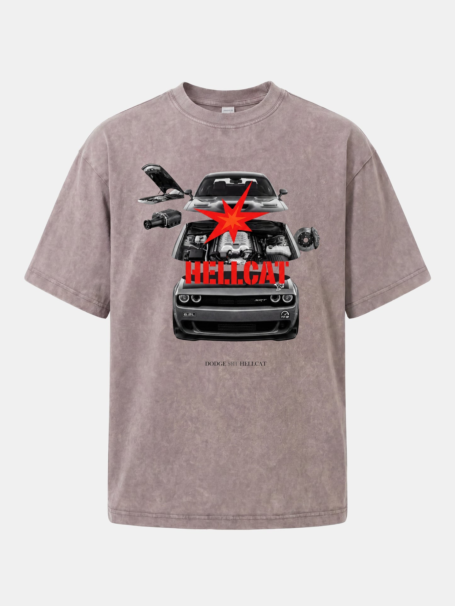 Engine Explode Hellcat Artwork Washed T-shirt