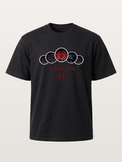 Five Piece Porsche 911 Gauge Cluster Gildan T-shirt