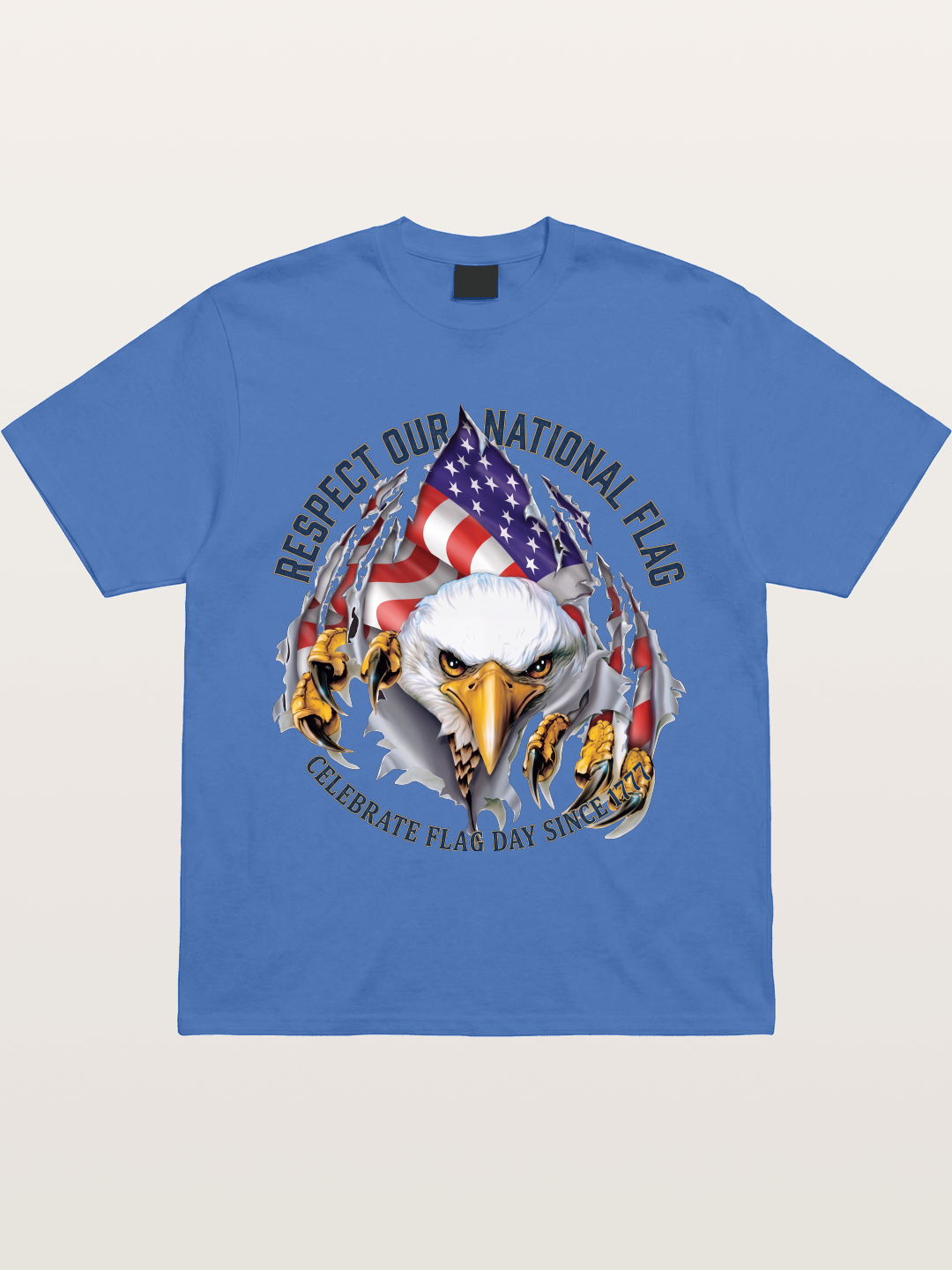 Ripped Flag Eagle Patriotic Print Gildan T-shirt