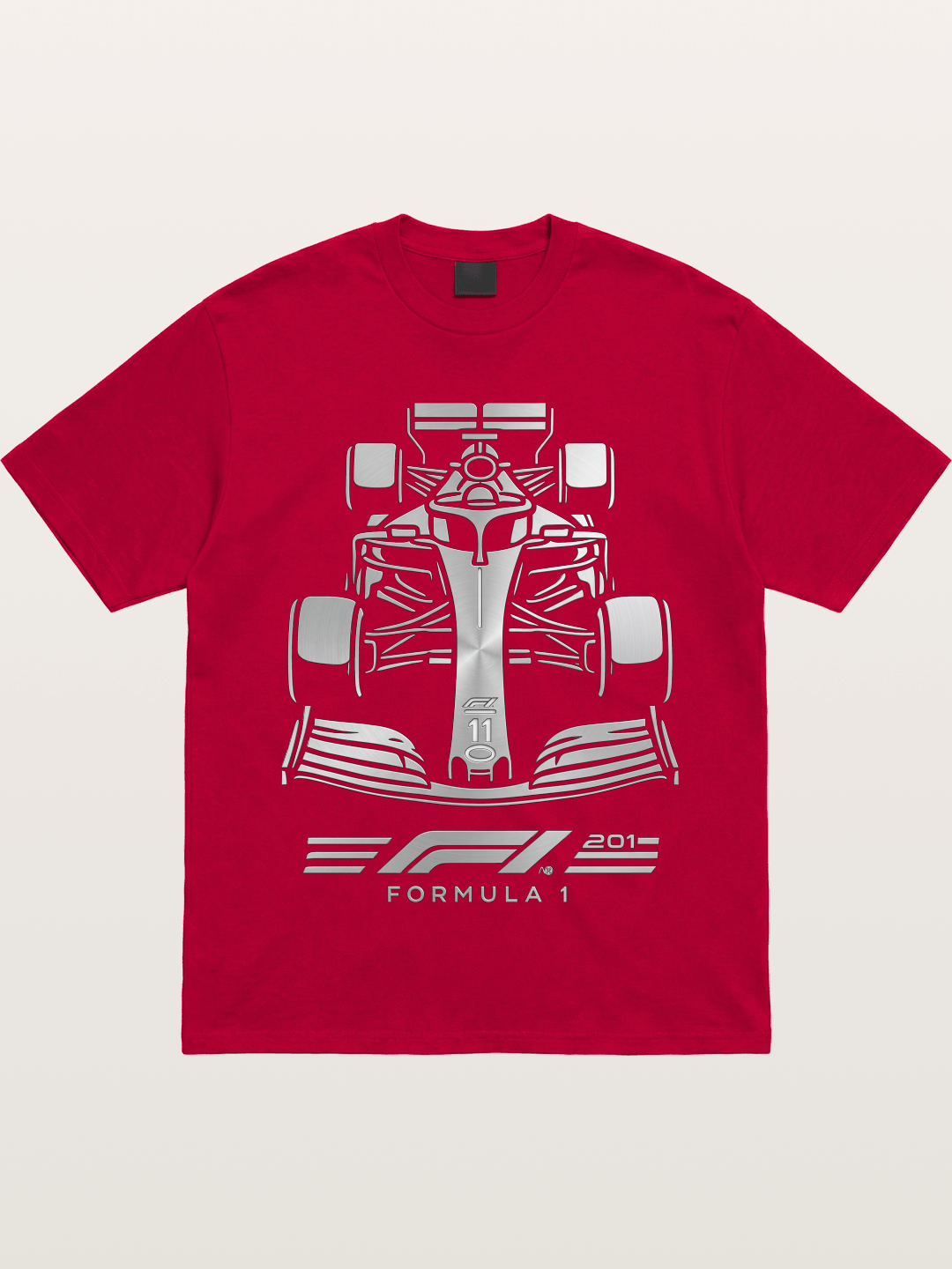 Silver F1 Car Line Art Print Gildan T-shirt