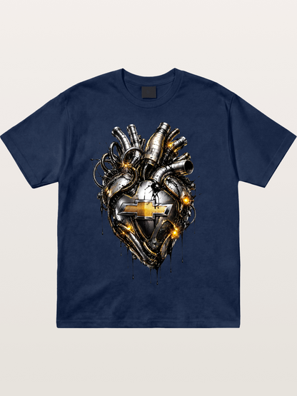 Chevrolet Engine Heart Graphic Cotton T-shirt