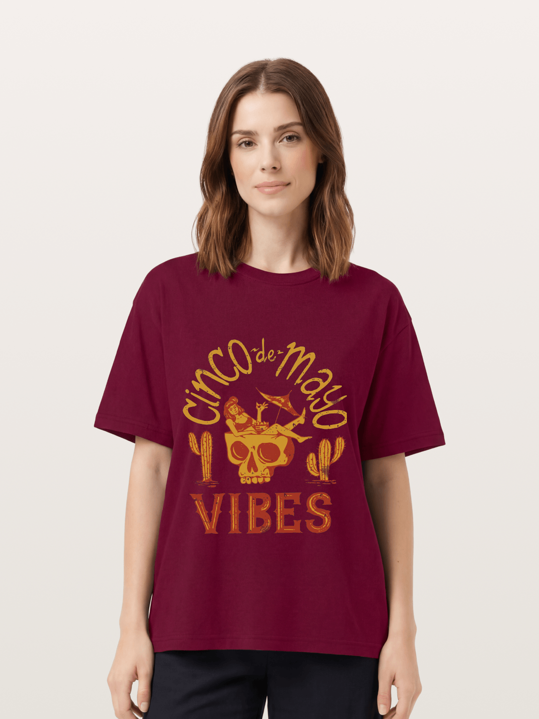 Cinco de Mayo Retro Skull Vibes Gildan T-shirt
