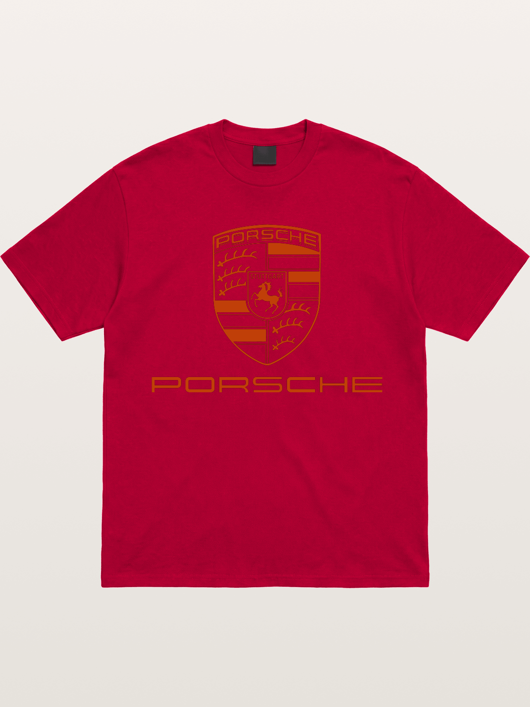 Porsche Crest Orange White Logo Gildan T-shirt