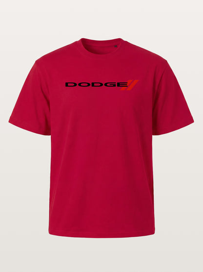 Dodge Red Strip Badge Print Gildan T-shirt