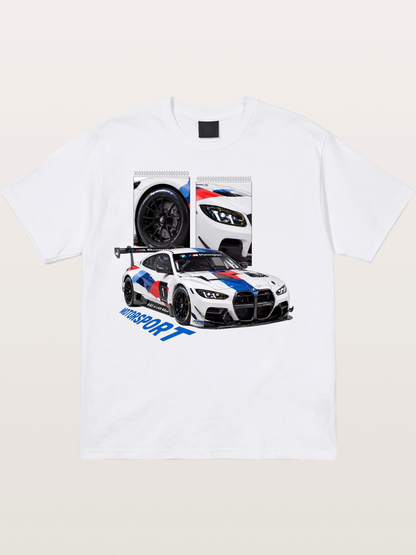 BMW M4 GT Race Car Collage Cotton T-shirt
