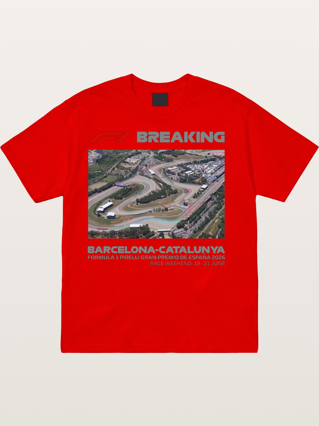 Barcelona Catalunya Track Aerial View Cotton T-shirt