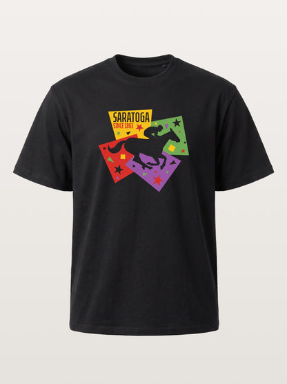 Saratoga Geometric Horse Rider Art Gildan T-shirt