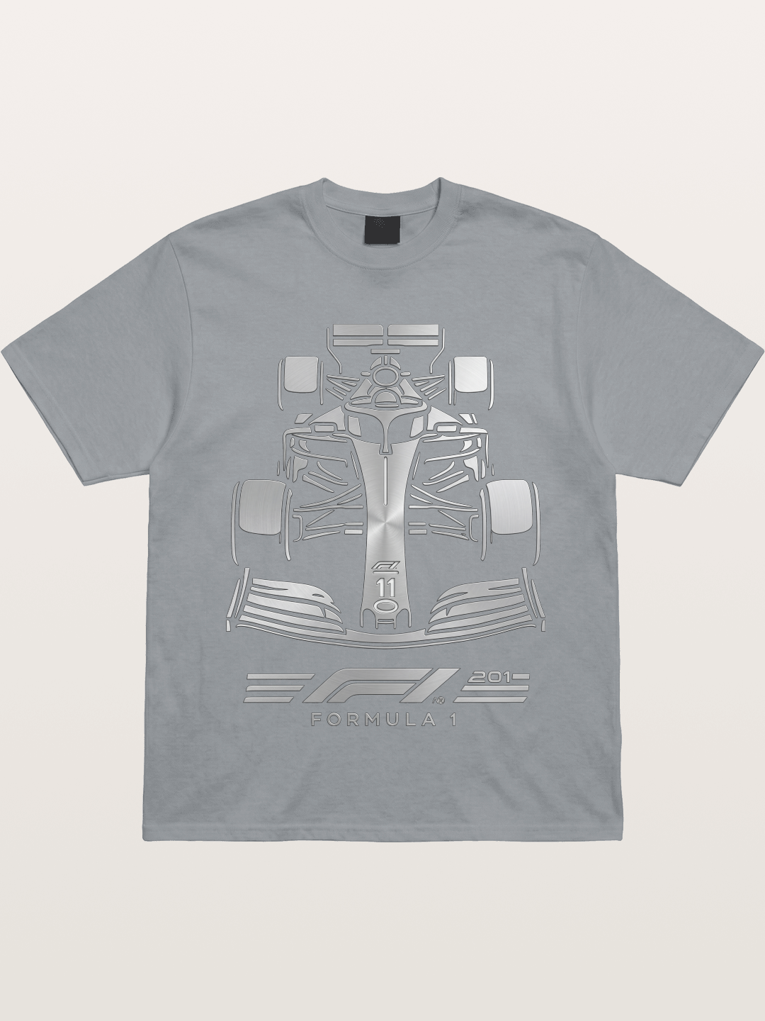Silver F1 Car Line Art Print Gildan T-shirt