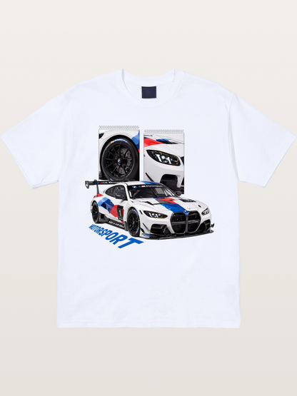 BMW M4 GT Race Car Collage Gildan T-shirt