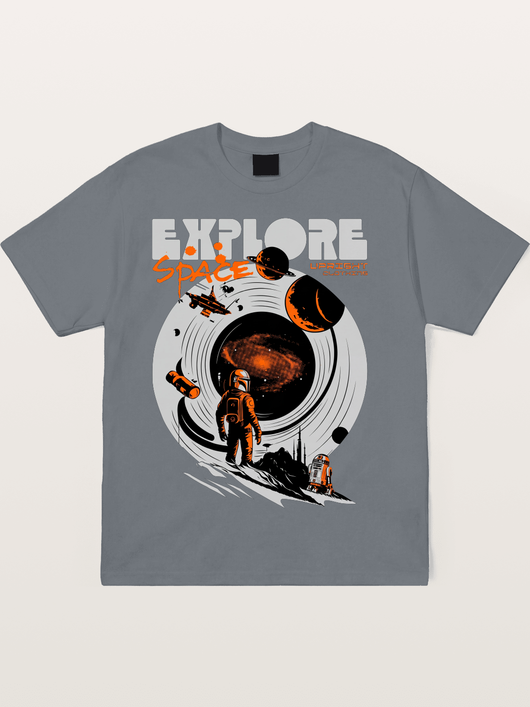 Space Explorer Astronaut Retro Sci-Fi Cotton T-shirt