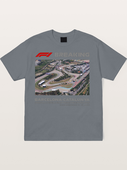 Barcelona Catalunya Track Aerial View Cotton T-shirt