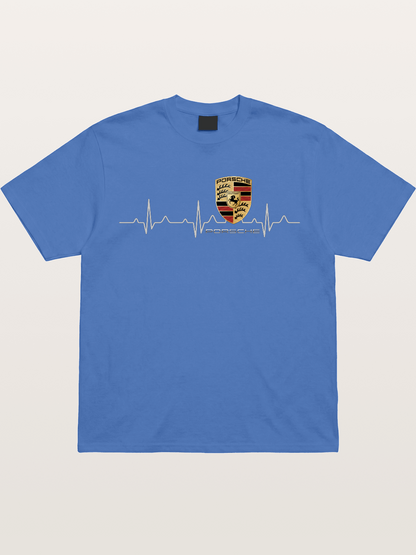 Porsche Heartbeat ECG Line Design Gildan T-shirt