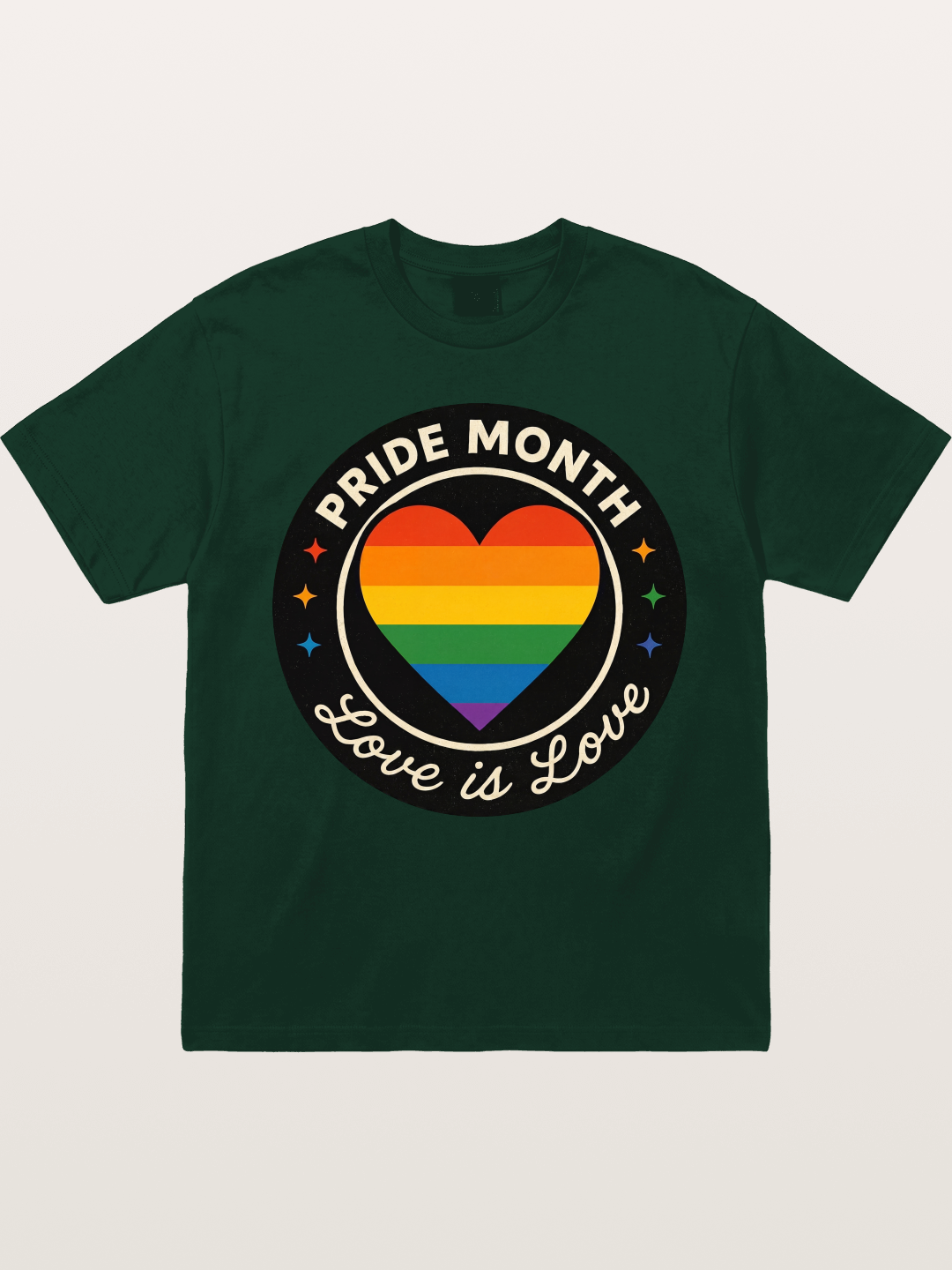 Pride Month Love Is Love Heart Badge Gildan T-shirt