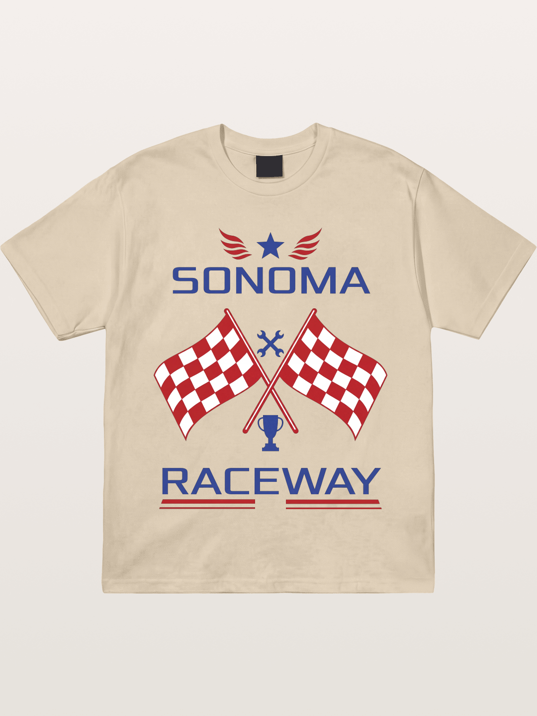 Sonoma Raceway Checkered Flag Crest Gildan T-shirt