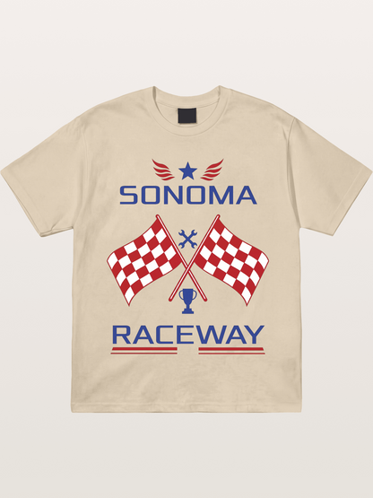 Sonoma Raceway Checkered Flag Crest Gildan T-shirt