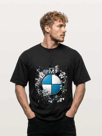 BMW Splash Paint Round Logo Gildan T-shirt