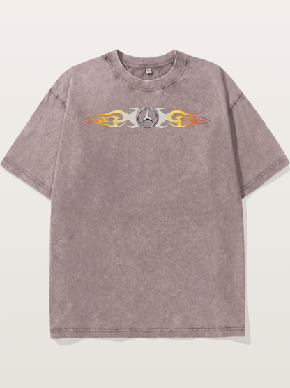 Mercedes Star Flame Stripe Washed T-shirt