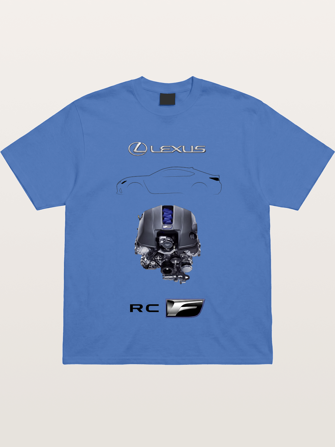 RC F Engine Outline Poster Gildan T-shirt