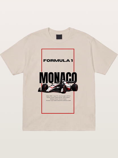 Monaco F1 Minimal Typography Cotton T-shirt