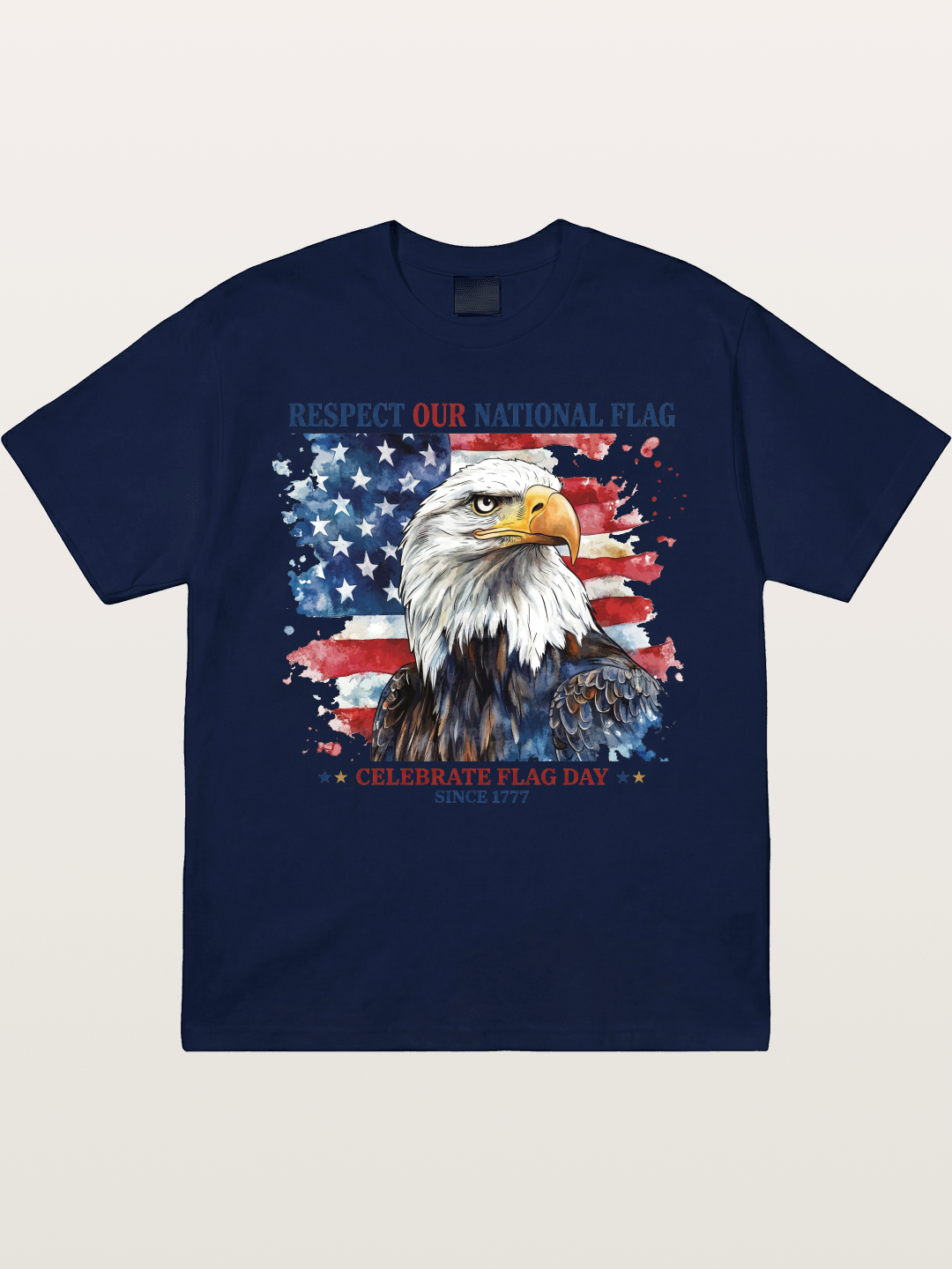 Watercolor Eagle Flag Day Art Gildan T-shirt