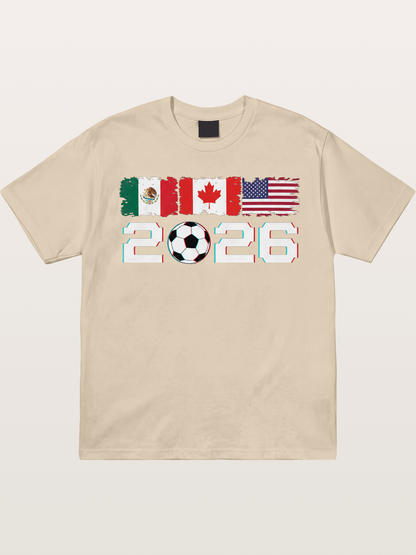 2026 WC USA Mexico Canada Flags Gildan T-shirt