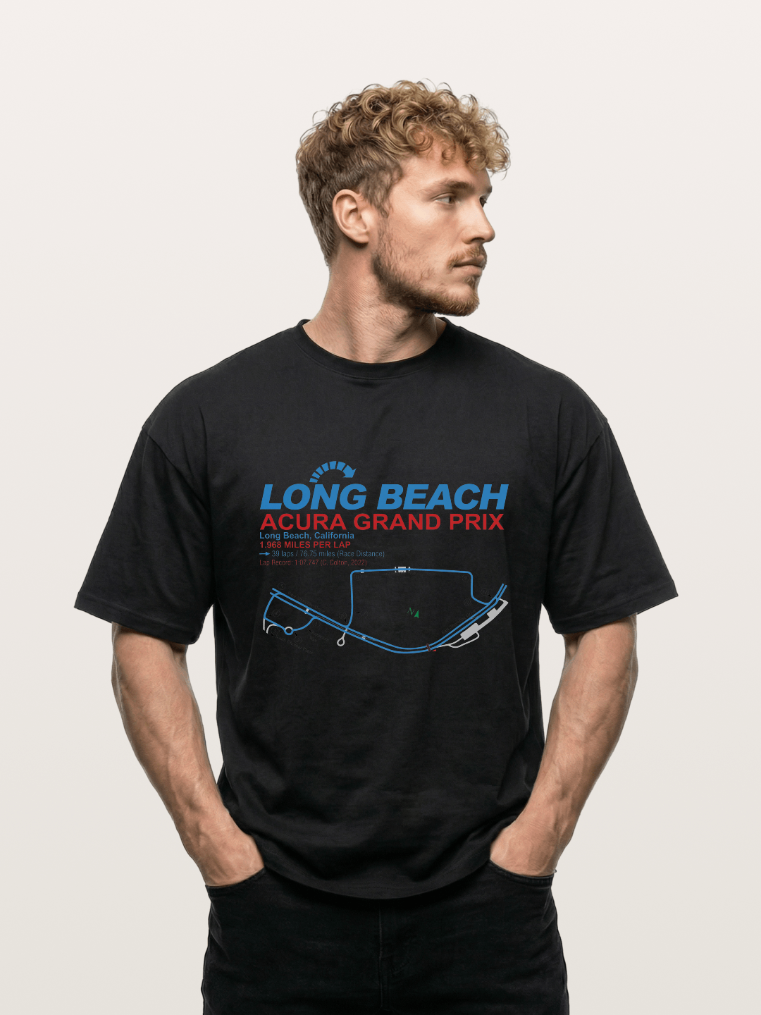 Long Beach Grand Prix Map Gildan T-shirt