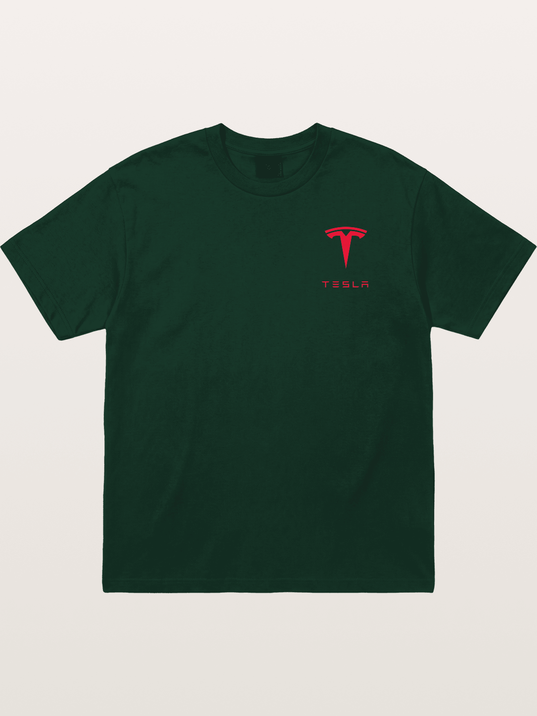 Tesla Red Logo Sticker Gildan T-shirt