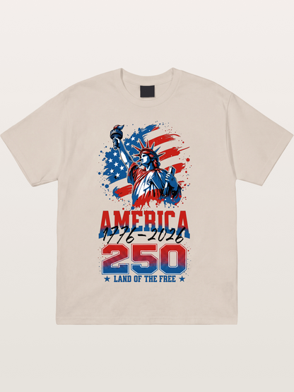 Liberty 250 Years Freedom Print Cotton T-shirt