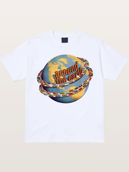 Global Cars Earth Illustration Gildan T-shirt