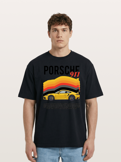 Yellow 911 Supercar Cotton T-shirt