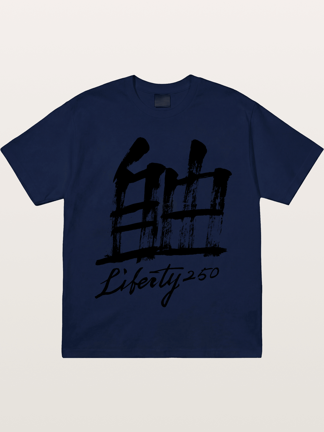 Liberty 250 Calligraphy Print-black Gildan T-shirt