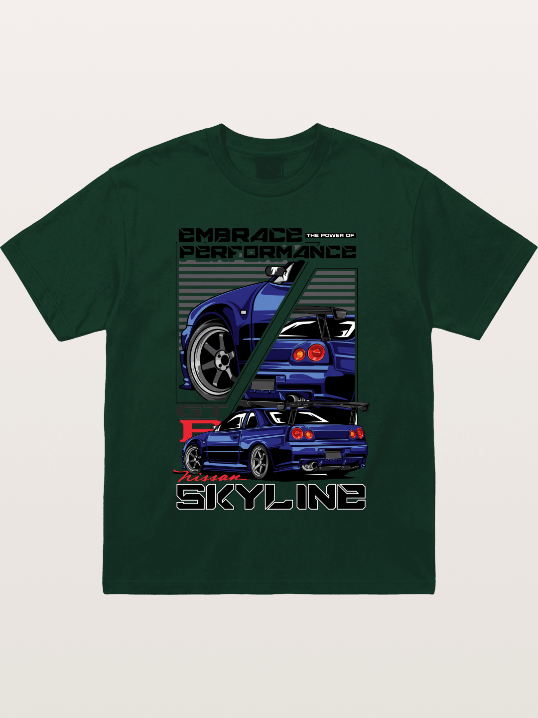 Nissan Skyline GT-R R34 Split View Gildan T-shirt