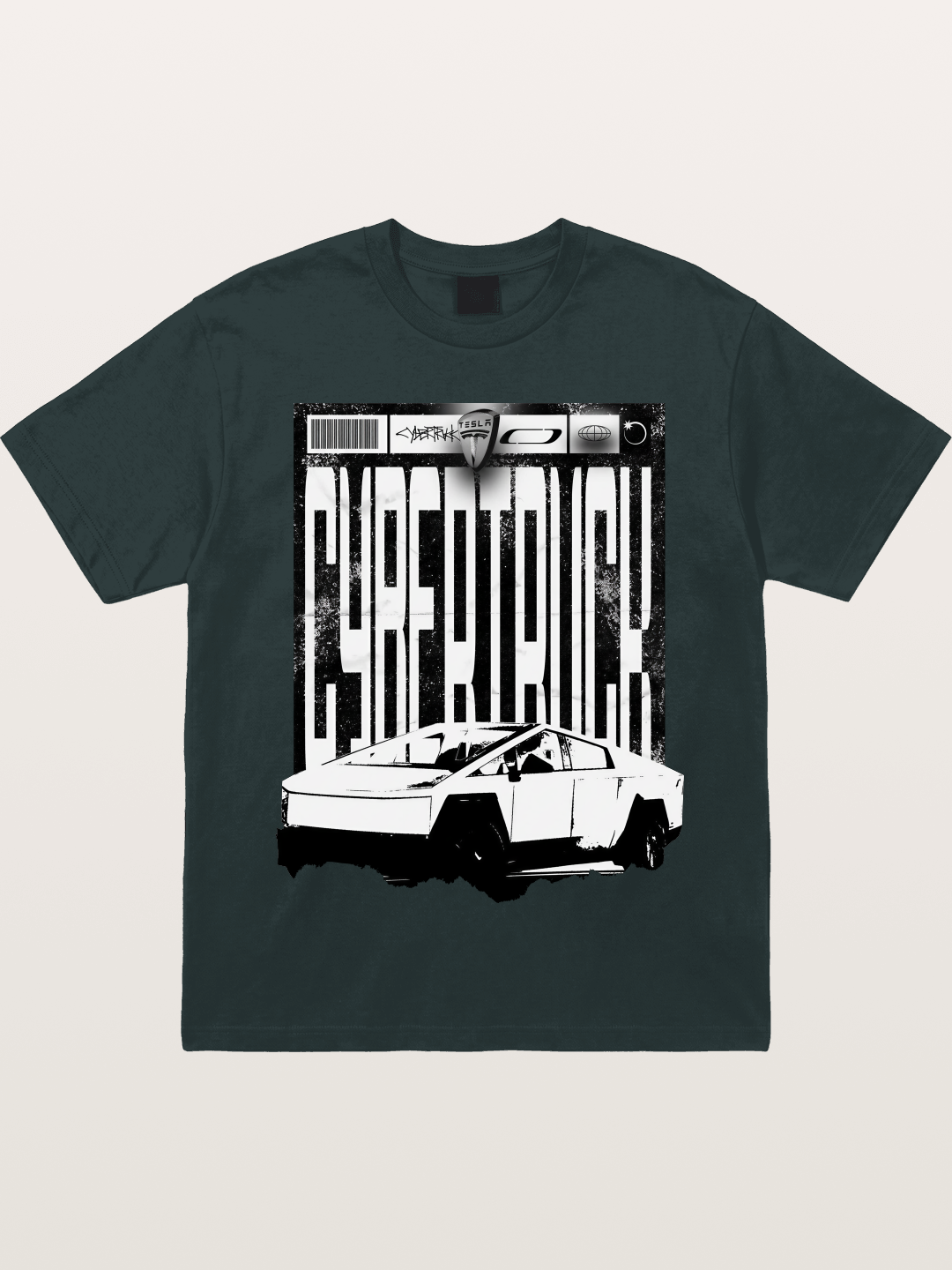 Tesla Cybertruck Glitch Poster Gildan T-shirt