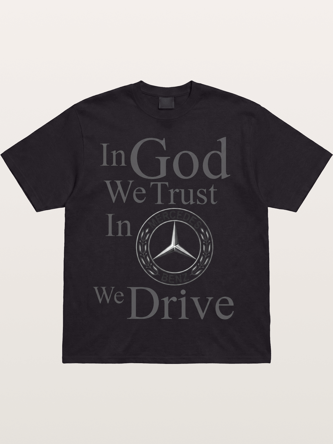 Mercedes Faith Text Art Cotton T-shirt
