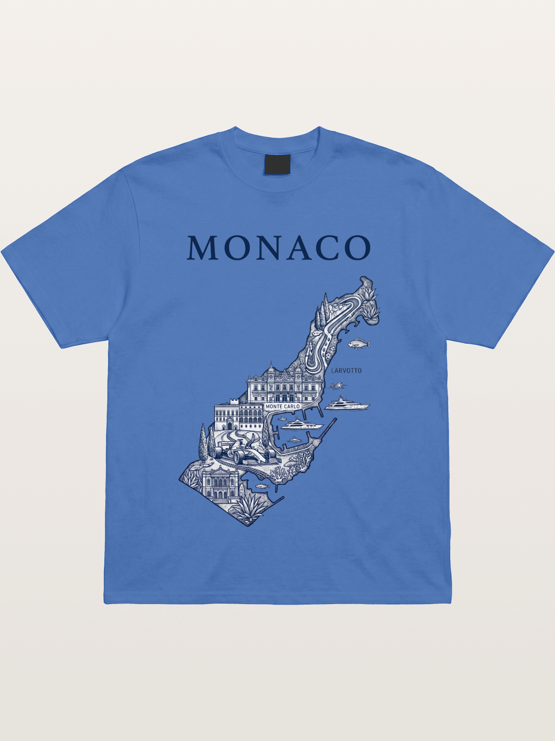 Monaco National Map Circuit Illustration Gildan T-shirt