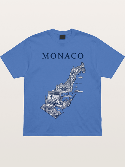 Monaco National Map Circuit Illustration Gildan T-shirt
