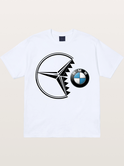 Mercedes vs BMW Logo Art Gildan T-shirt