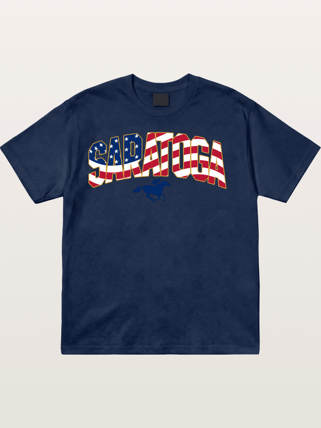 Saratoga Horse Racing American Colors Cotton T-shirt